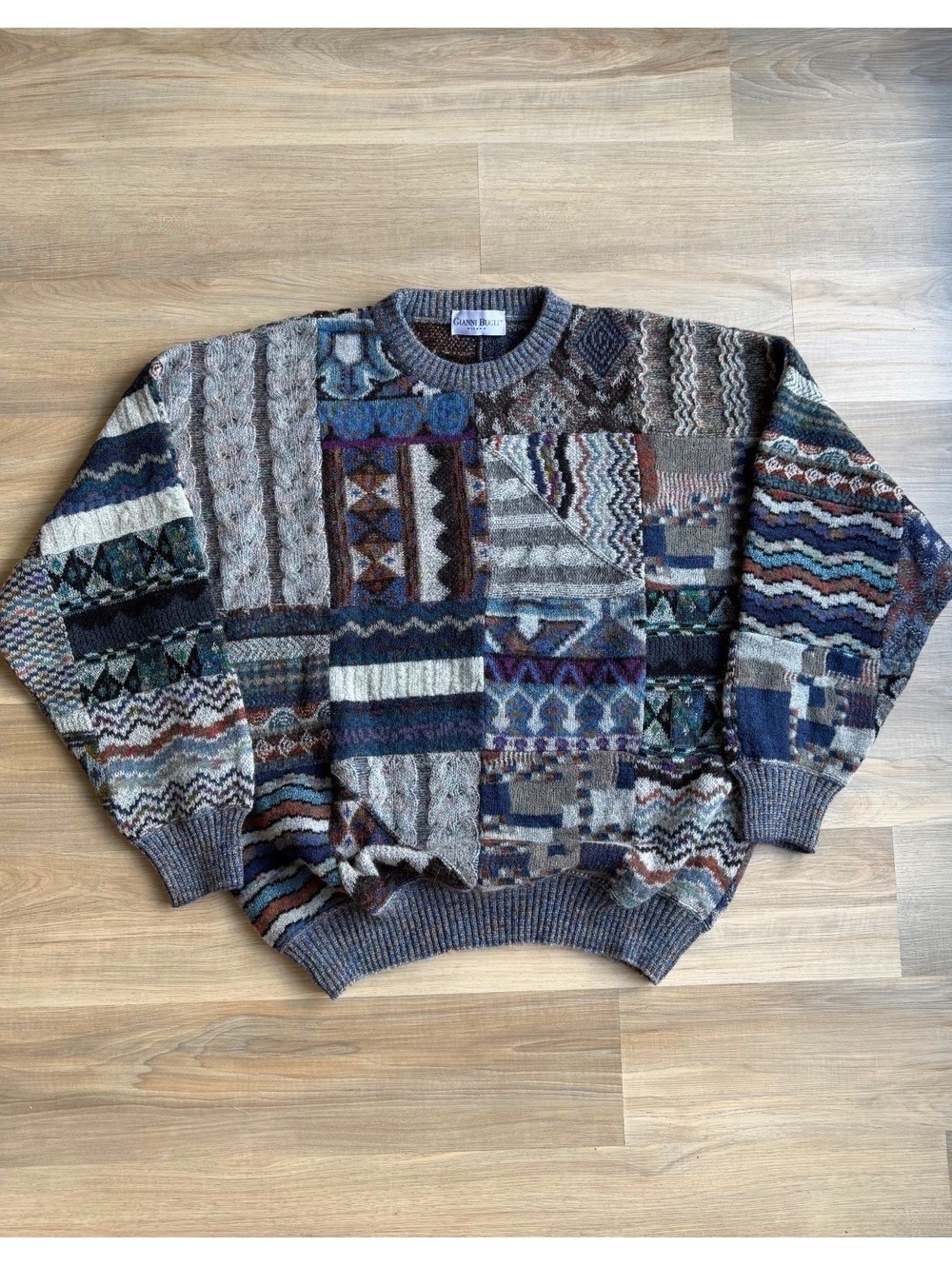 Vintage 90's Gianni Bugli Wool 3D Knit Italian Made Sweater